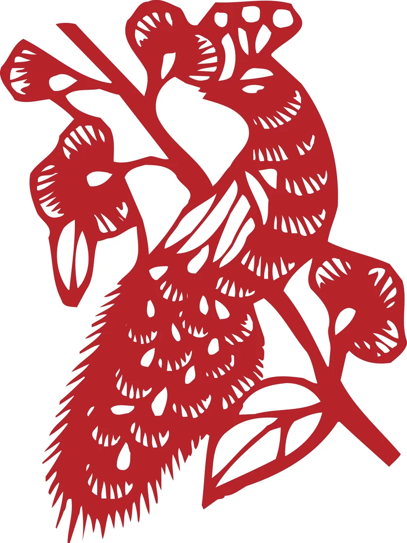 中国风传统民俗吉祥喜庆镂空剪纸窗花图案插画AI矢量PNG设计素材【146】